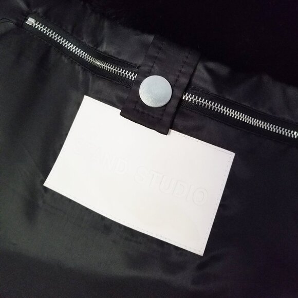 STAND STUDIO Black Lolita Teddy Tote Medium Plush Faux Fur Tote Bag $360 Soft - Picture 8 of 15